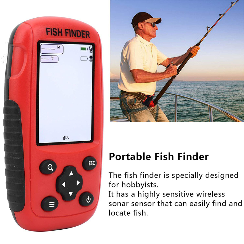 Fishing Boat Depth Finder - Funk-Fischfinder mit Sonar-Sensor, 50m Tiefe, 200m