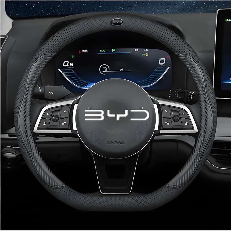Fishing Boat Steering Wheel - 38cm D-förmiger Leder-Lenkradbezug für BYD Atto