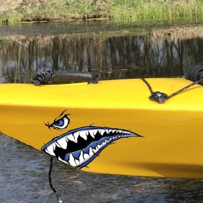 2PCS Hai Zähne Mund Boot Aufkl – Fishing Boat Oar Bewertung und Preis
